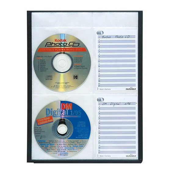 Bemutatótábla CD tároló Durable Sherpa 4 db-os PP fekete