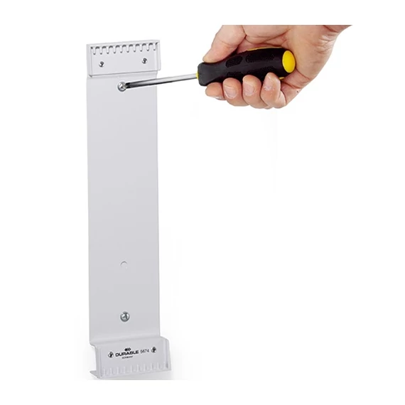 Bemutatótábla-tartó Durable Function fali 10 db tábla rögzítésére, tábla nélkül, szürke