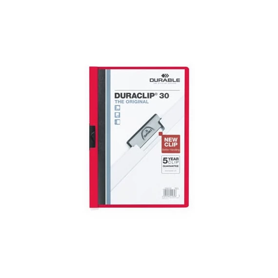 Clip-mappa Durable Duraclip A/4 30 lapig piros