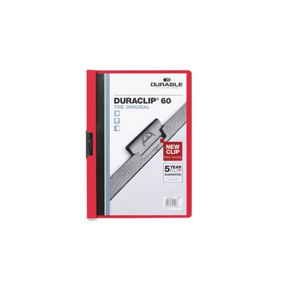 Clip-mappa Durable Duraclip A/4 60 lapig piros