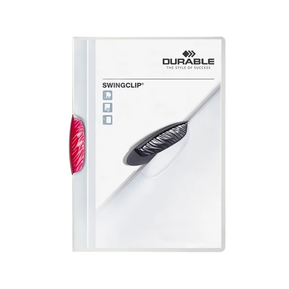 Clip-mappa Durable Swingclip A/4 30 lapig kárminvörös