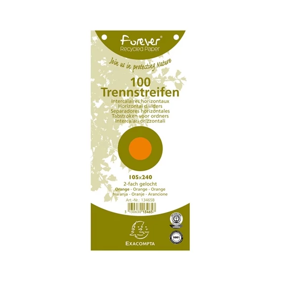 Elválasztócsík karton Exacompta 105x240 mm narancssárga 100 db/csomag