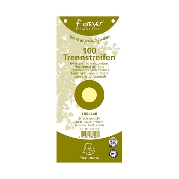 Elválasztócsík karton Exacompta 105x240 mm sárga 100 db/csomag