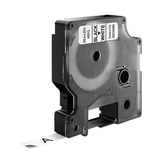 Feliratozó kazetta Dymo D1 9 mm x 7 m fehér-fekete