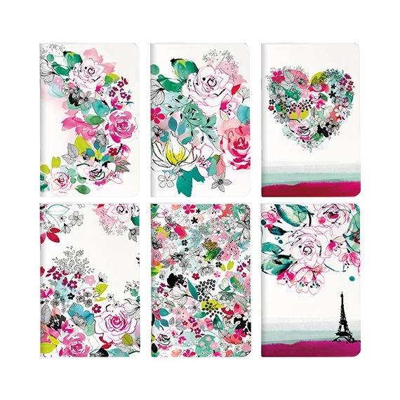 Füzet Clairefontaine Blooming 7,5x12 cm, 24 lapos, sima, puha fedeles