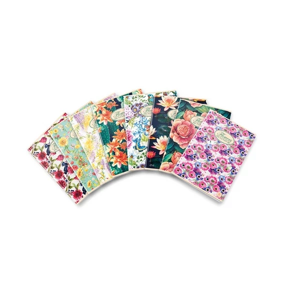 Füzet Pigna Nature Flowers A/4 tűzött 42 lapos kockás