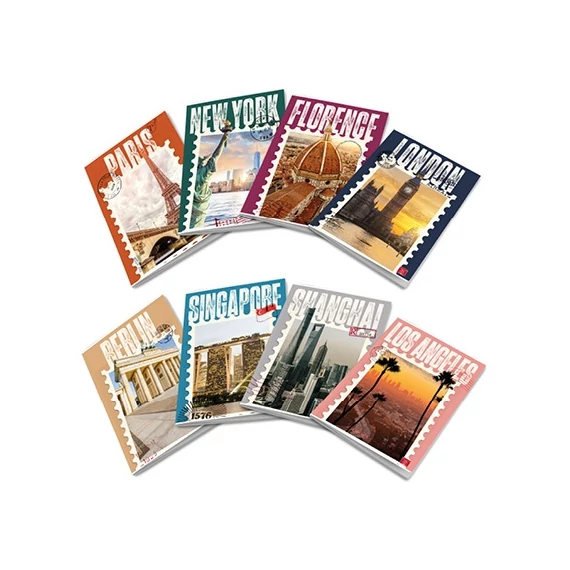 Füzet Pigna Post Cards A/4 tűzött 42 lapos vonalas