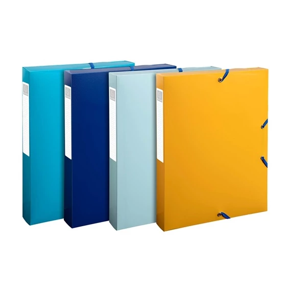 Füzetbox Exacompta Bee Blue A/4 40 mm gerinccel PP vegyes színek