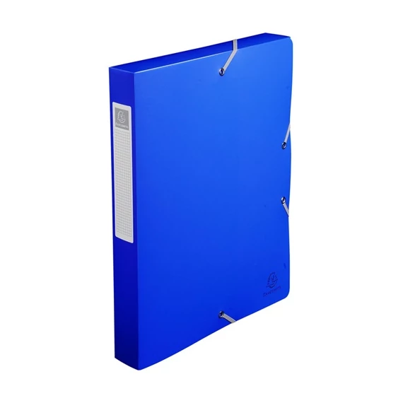 Füzetbox PP Exacompta Exabox-Opaque A/4 40 mm gerinccel gumis kék