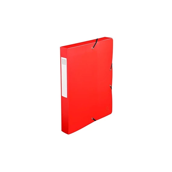Füzetbox PP Exacompta Exabox-Opaque A/4 40 mm gerinccel gumis piros