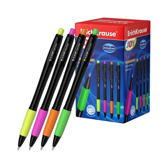 Golyóstoll ErichKrause Joy Matic&Grip Accent 0.7 mm kék vegyes színek