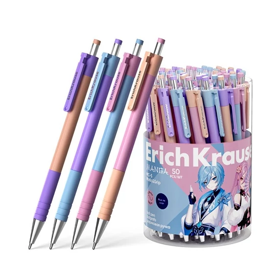 Golyóstoll ErichKrause MC-5 Matic&Grip Manga 0.7 mm kék vegyes színek