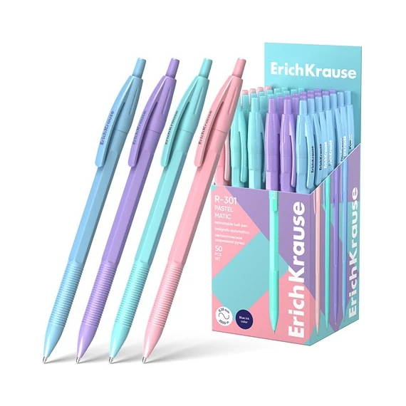 Golyóstoll ErichKrause R-301 Matic Pastel 0.7 mm kék vegyes színek