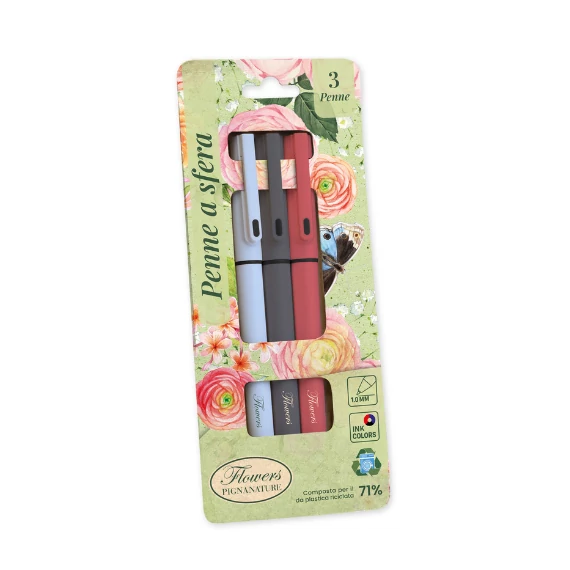 Golyóstoll Pigna Nature Flower 3 db/bliszter