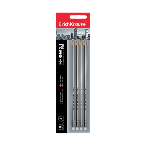 Grafitirón ErichKrause Megapolis 101 HB 4 db/bliszter