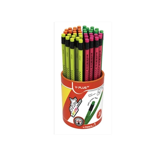 Grafitirón Y-Plus+ Star HB neon háromszög radíros