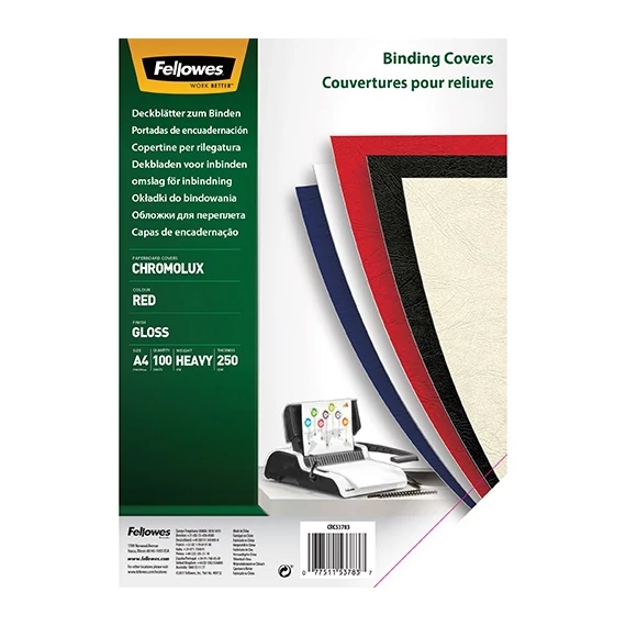 Hátlap Fellowes Chromo A/4 250g fényes piros
