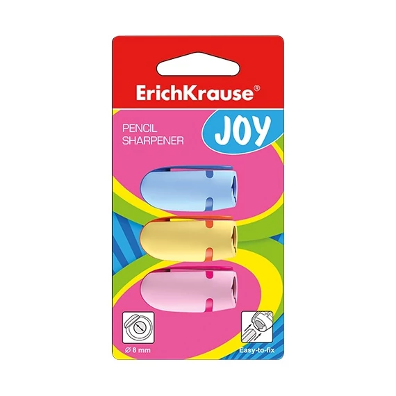 Hegyező ErichKrause Joy 1 lyukú műanyag 3 db-os bliszteres