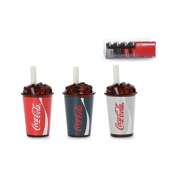 Hegyező radírral, Coca Cola logóval