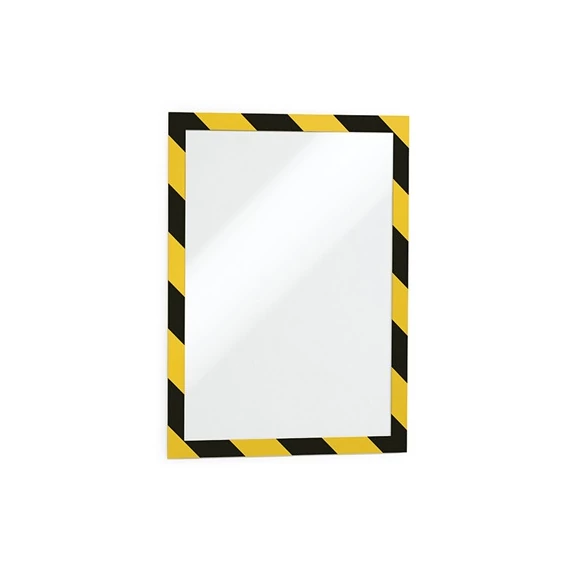 Információs tábla Durable Duraframe Security A/4 öntapadó hátlappal és mágneses kerettel  sárga-fek