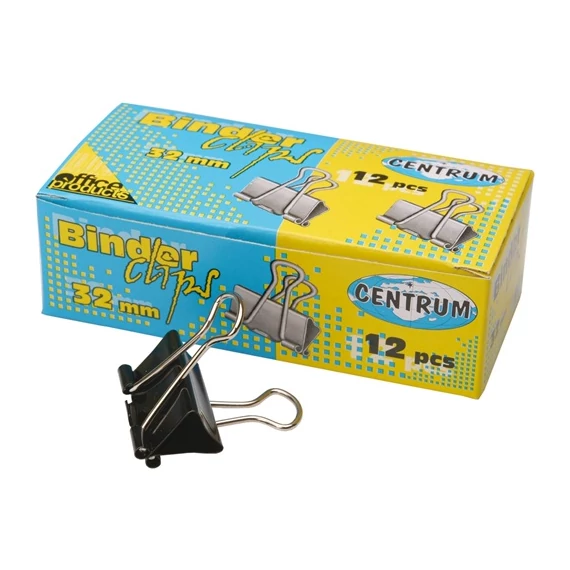 Iratcsipesz Centrum 32 mm fekete 12 db/doboz