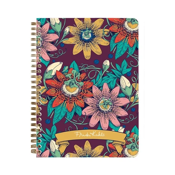 Jegyzetfüzet Clairefontaine Frida Kahlo A/5, spirálos, 74 lapos, vonalas, vegyes minta
