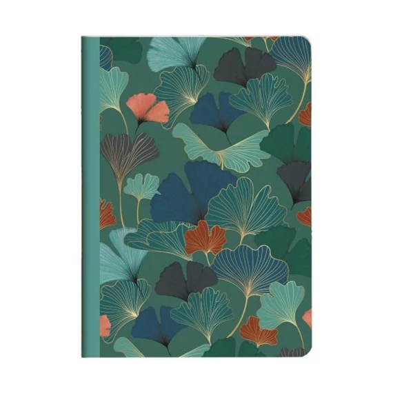 Jegyzetfüzet Clairefontaine Gaia kék, A/5, 14,8x21 cm, 48 lapos, vonalas, vegyes minta