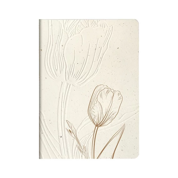 Jegyzetfüzet Clairefontaine Tulip paper, A/5, textil gerinc, 14,8x21cm, 32 lapos, pontozott