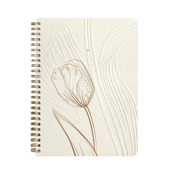 Jegyzetfüzet Clairefontaine Tulip paper, spirálos, A/5, 14,8x21cm, 74 lapos, pontozott
