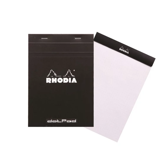 Jegyzettömb Clairefontaine Rhodia 14.8x21 cm 80 lapos ponthálós fekete