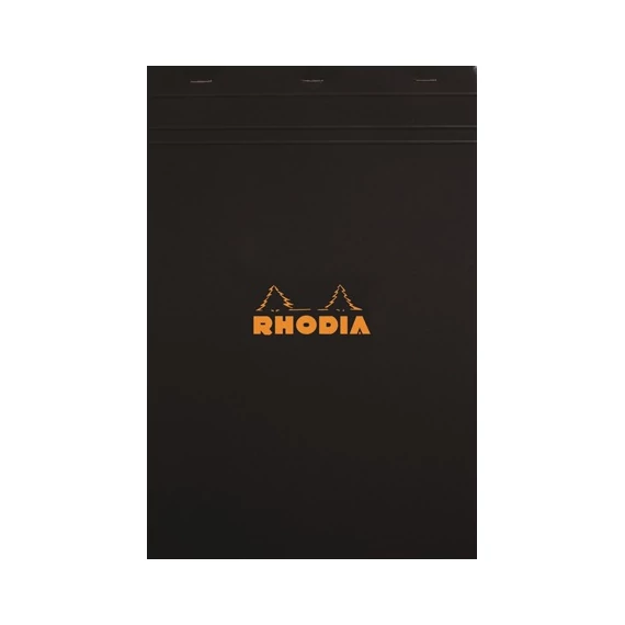 Jegyzettömb Clairefontaine Rhodia Black A/5 80 lapos vonalas margós