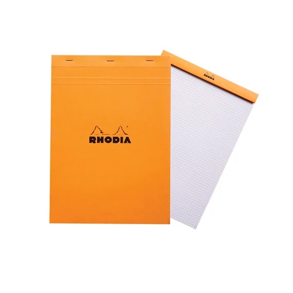 Jegyzettömb Clairefontaine Rhodia Orange A/4 80 lapos kockás