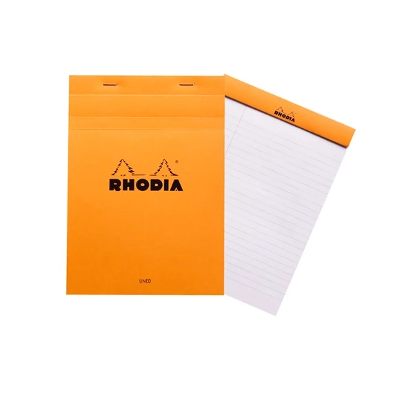 Jegyzettömb Clairefontaine Rhodia Orange A/5 80 lapos vonalas margós