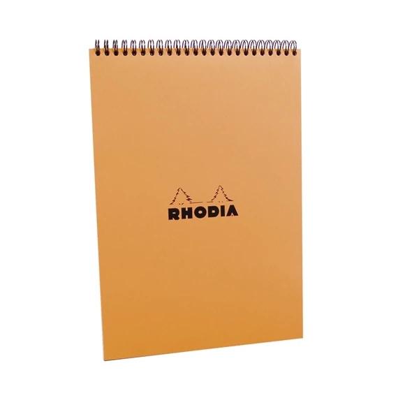 Jegyzettömb spirálos Clairefontaine Rhodia Orange A/4 80 lapos kockás