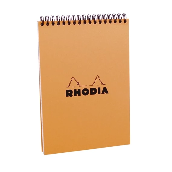 Jegyzettömb spirálos Clairefontaine Rhodia Orange A/5 80 lapos kockás
