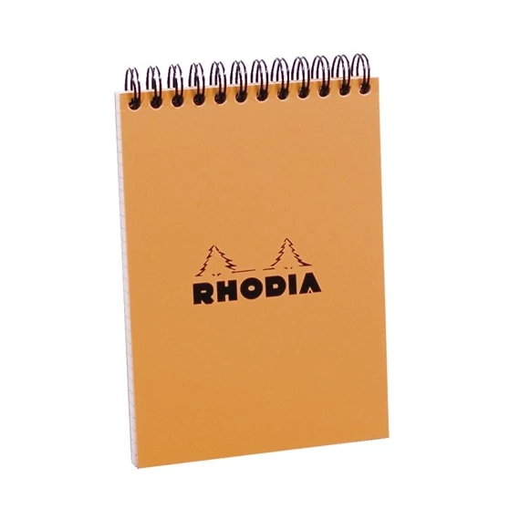 Jegyzettömb spirálos Clairefontaine Rhodia Orange A/6 80 lapos kockás