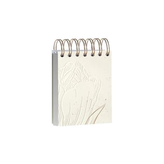 Jegyzettömb spirálos Clairefontaine Tulip paper 9x11 cm 160 lapos sima