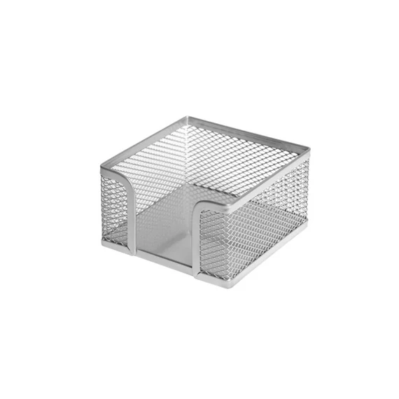 Jegyzettömb-tartó Forofis fémhálós 9,5x9,5 cm ezüst