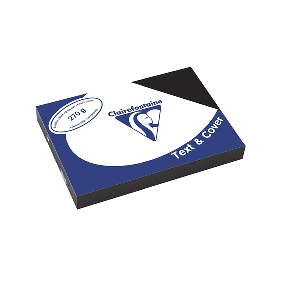Karton bőrhatású Clairefontaine Text and Cover A/4 270g fekete 100 ív/csomag