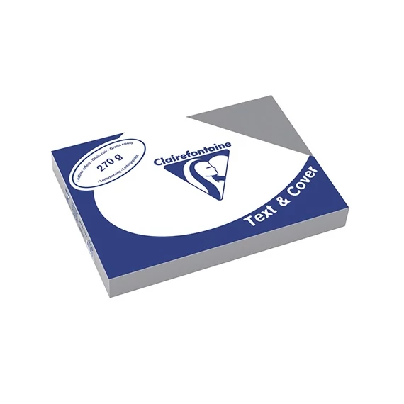 Karton bőrhatású Clairefontaine Text and Cover A/4 270g szürke 100 ív/csomag
