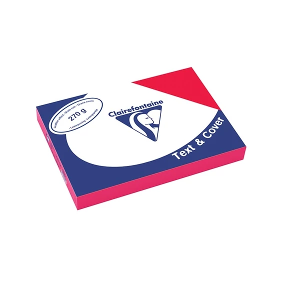 Karton bőrhatású Clairefontaine Text and Cover A/4 270g vörös 100 ív/csomag