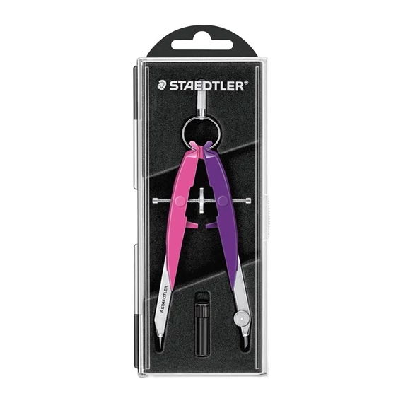 Körző Staedtler Mars Comfort 556 Neon 2 precíziós geometriai rózsaszín/lila pótheggyel