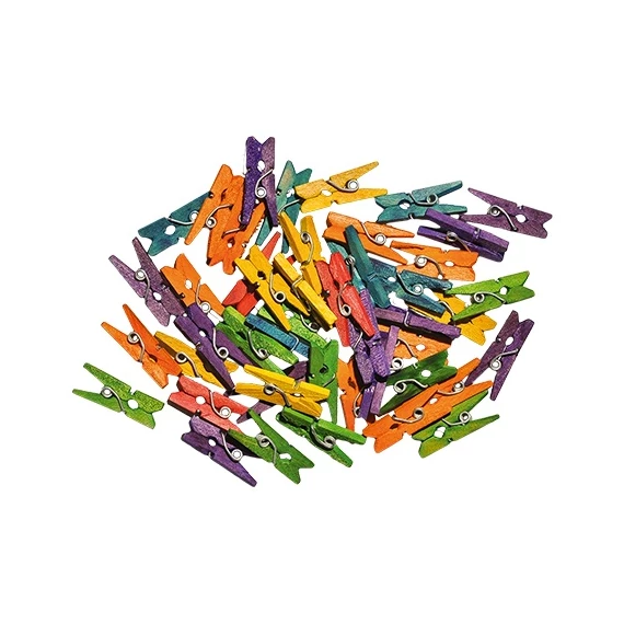 Kreatív Junior fa csipesz, vegyes, 25x8 mm, 40 db/csomag