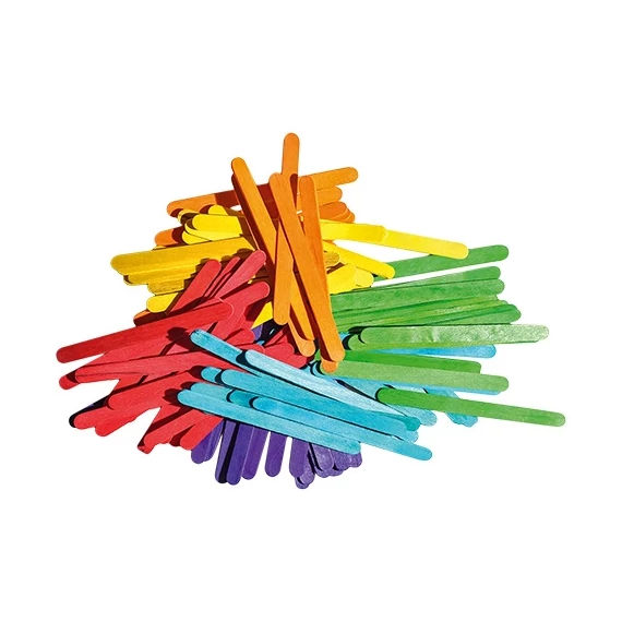Kreatív Junior fa pálcika, vegyes, 114mm, 100 db/csomag