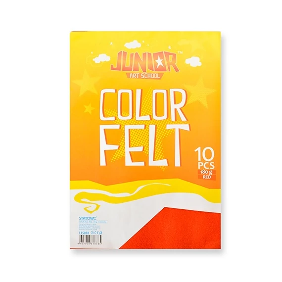 Kreatív Junior filc lapok A/4, piros, 10 db/csomag