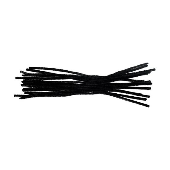 Kreatív Junior zseníliaszál, fekete 30cm, 15 db/csomag, 6 mm