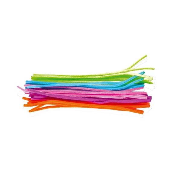 Kreatív Junior zseníliaszál vegyes neon színek, 30cm, 25 db/csomag, 6 mm