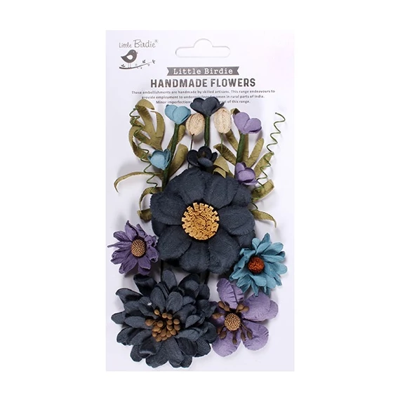 Kreatív dekorvirág Little Birdie Heelen Purple Pastion 12 részes vegyes színek