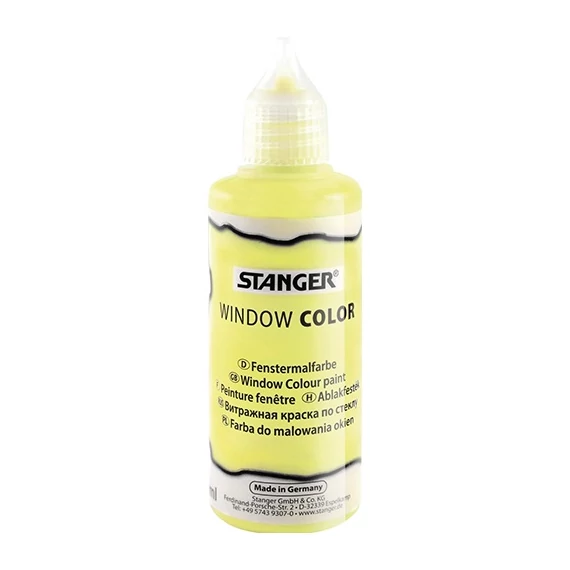 Kreatív üvegmatrica festék Stanger 80 ml citromsárga
