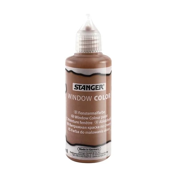 Kreatív üvegmatrica festék Stanger 80 ml csokoládébarna